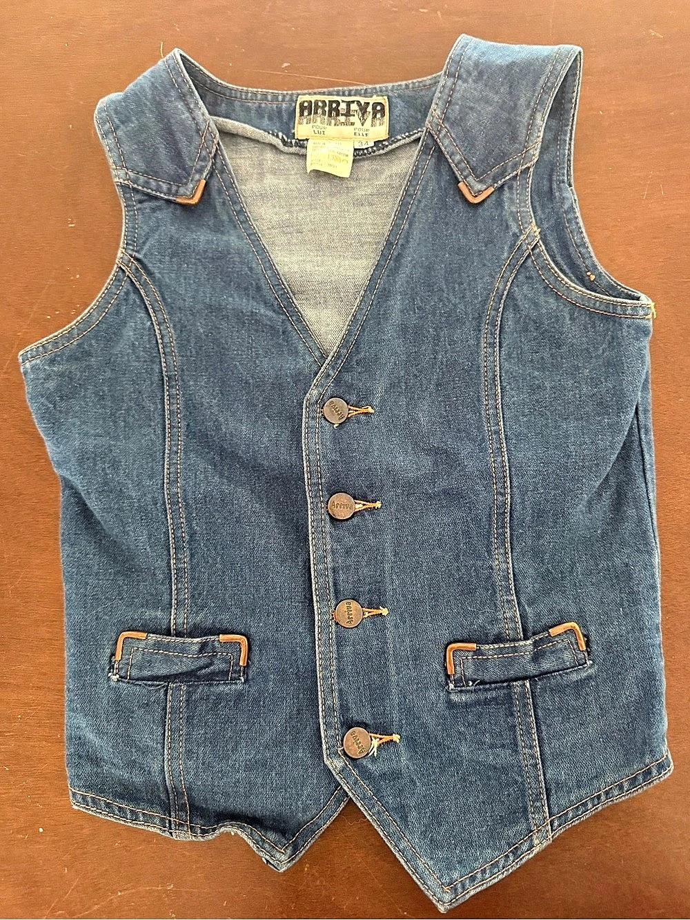 Abreva 7021 Women's Denim Vest Blue Size 34
